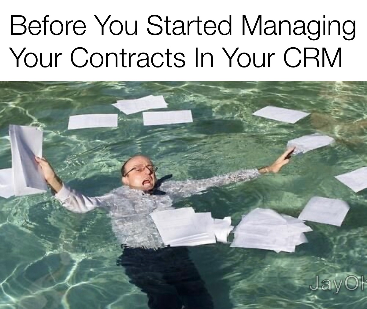 Contract management chaos illustration